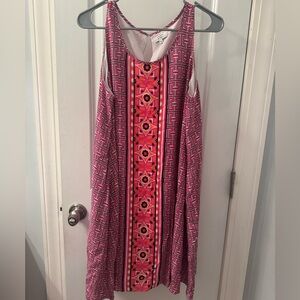 Crown & Ivy Pink and Black Geometric Dress